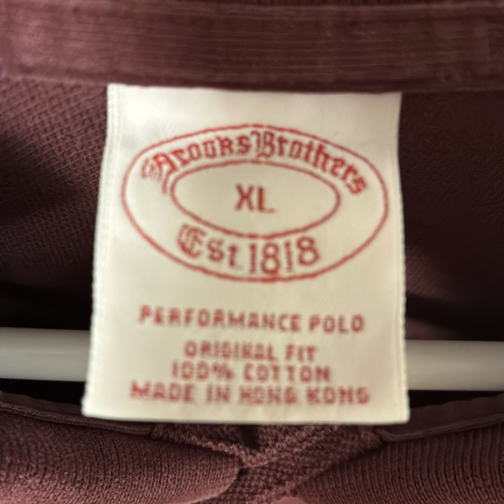 Brook Brothers Men’s Original Fit  Burgundy Performance Polo Shirt - Picture 6 of 7